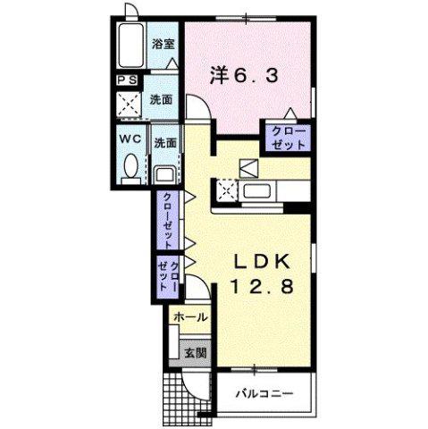 メゾン・リヴェールII(1LDK/1階)の間取り写真