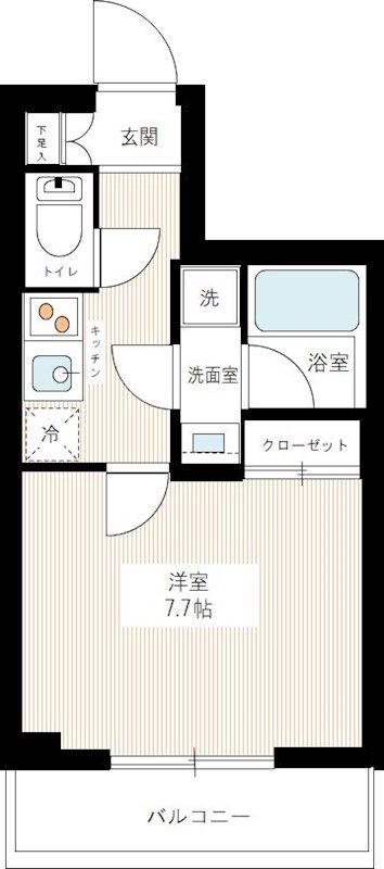 MAXIV小竹向原(1K/1階)の間取り写真