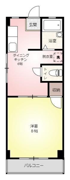 ステップ吉沢 I(1DK/3階)の間取り写真