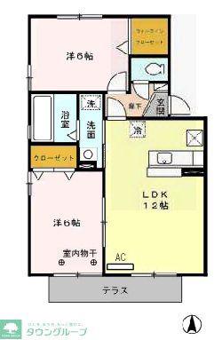 ロイヤルガーデン吉川A/B/C/D/E(2LDK/1階)の間取り写真