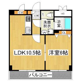 エスポワール天神(3LDK/3階)の間取り写真