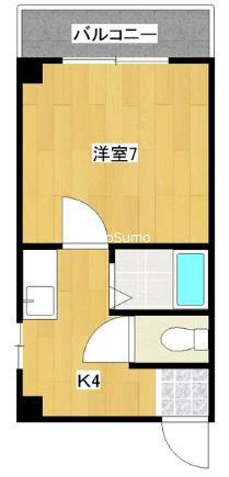 ラパンジール大国5(1K/4階)の間取り写真