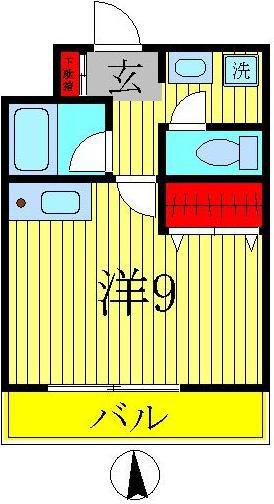 アルシェ柏(1K/6階)の間取り写真
