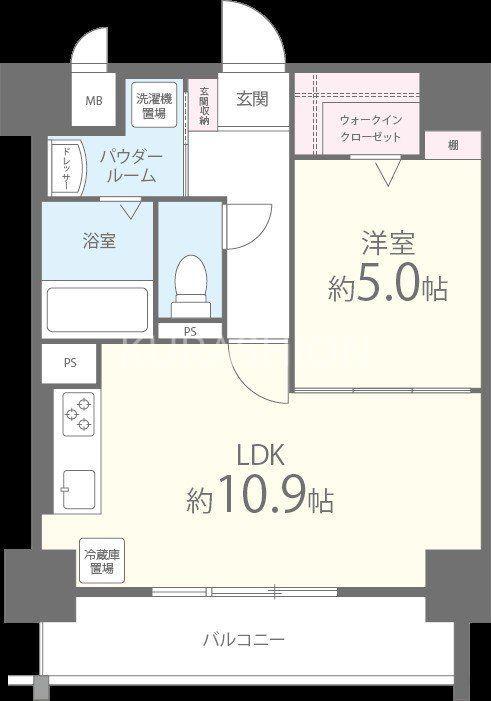 プランドール綾(1LDK/3階)の間取り写真