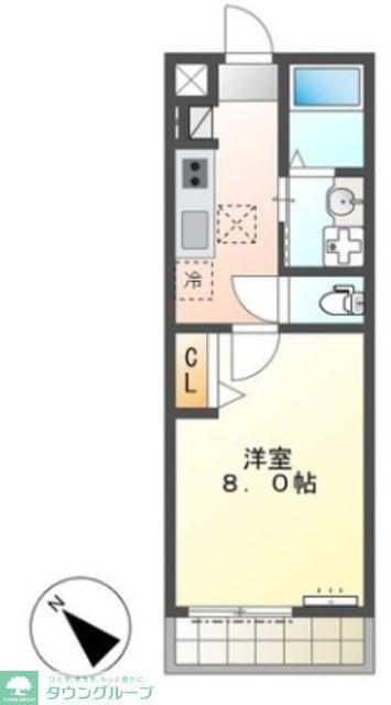 ルークス(1K/2階)の間取り写真