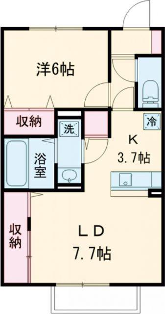 アゼリア(1LDK/2階)の間取り写真