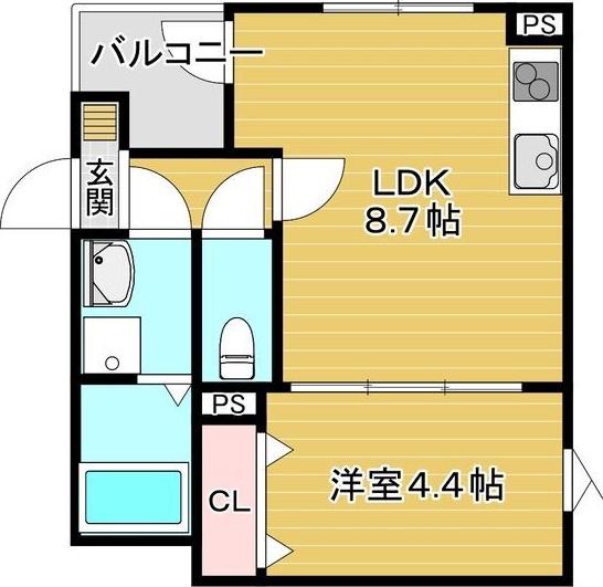 ピノコ (1LDK/1階)の間取り写真