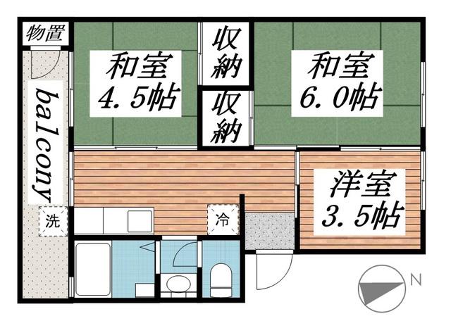 メゾン青葉台5号棟(3K/5階)の間取り写真