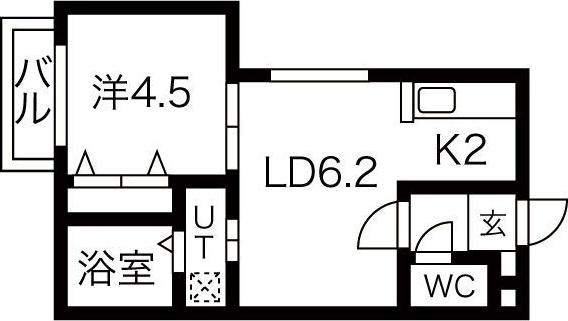 フォートレス澄川(1LDK/3階)の間取り写真