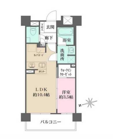 グランスイート文京小桜(1LDK/3階)の間取り写真