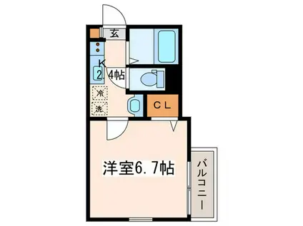 エルカーサ平和台(1K/1階)の間取り写真