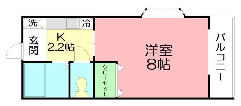 フォレスト(1K/1階)の間取り写真