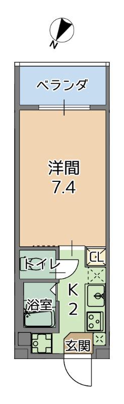 トーマス伊祖(1K/3階)の間取り写真