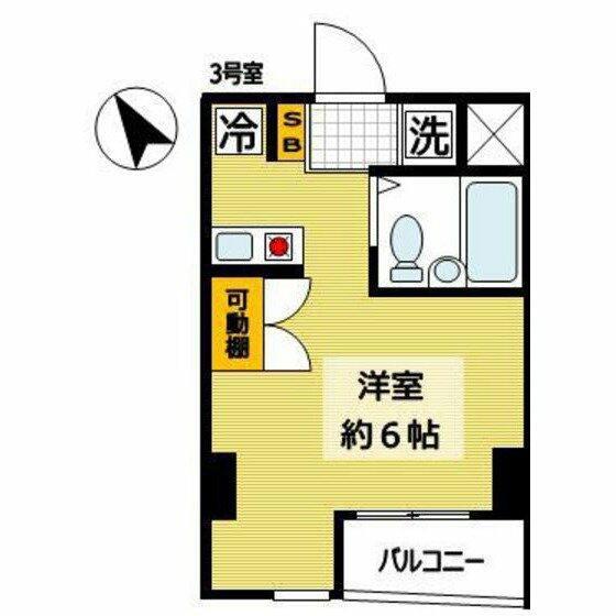 グランマーレ早稲田(ワンルーム/3階)の間取り写真