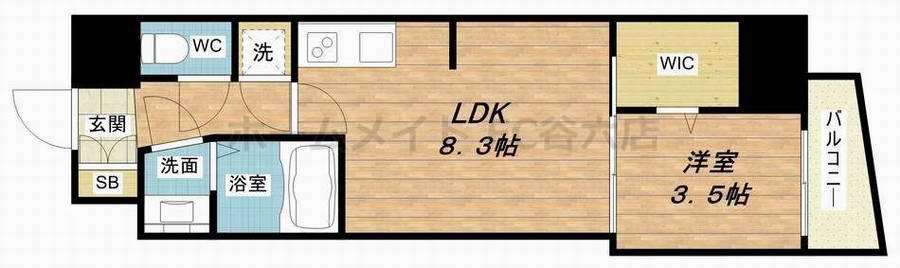 セレニテ梅田ルフレ(1LDK/4階)の間取り写真