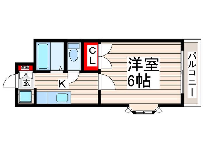 第6コーポマキ(1K/3階)の間取り写真