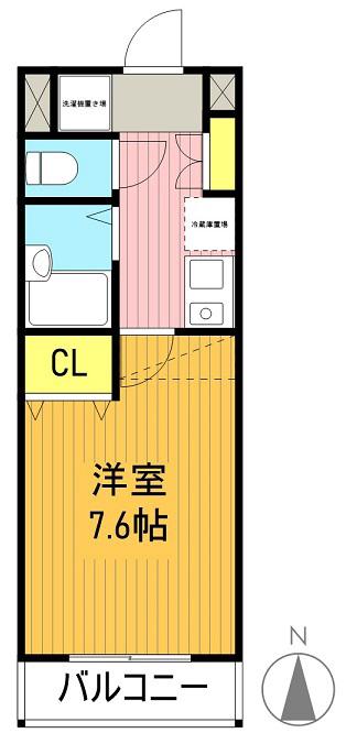びいII植田(1K/1階)の間取り写真