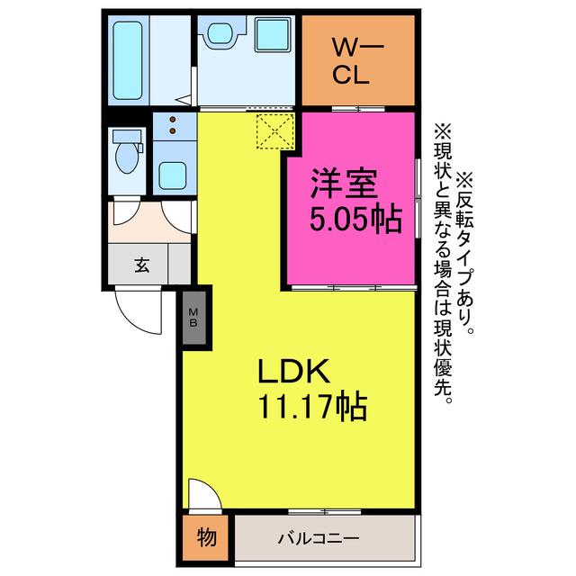 アヴェニュー新道(1LDK/2階)の間取り写真