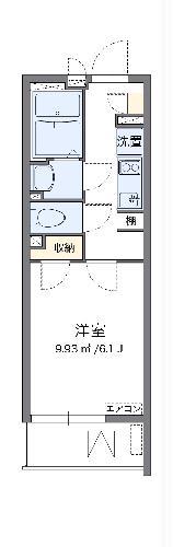 クレイノプレジャータウンIII(1K/3階)の間取り写真
