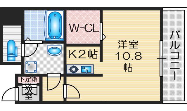 カルム緑地公園III(1K/6階)の間取り写真