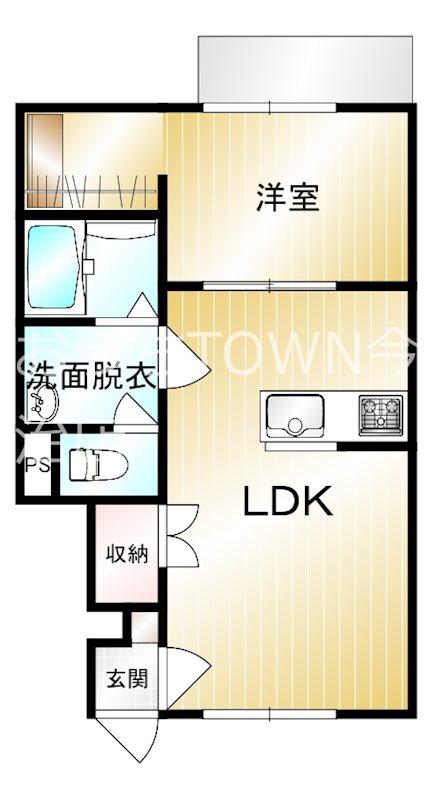 フレスコ(1LDK/1階)の間取り写真