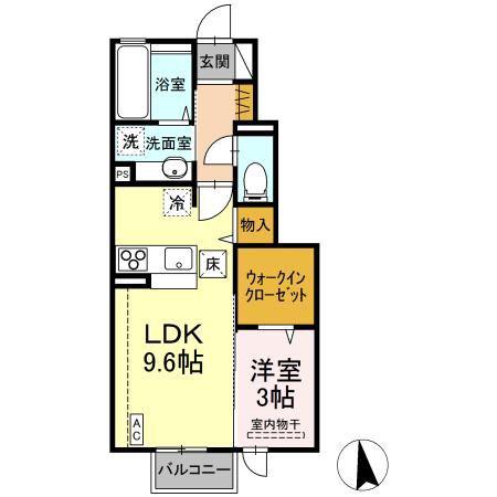 栞壱番館(1LDK/1階)の間取り写真