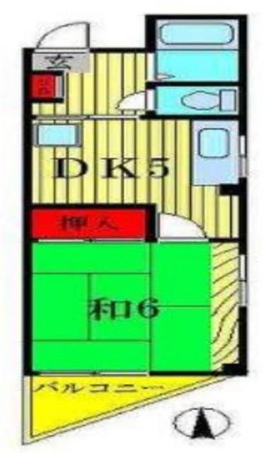 イーストヒルズ金町(1DK/4階)の間取り写真
