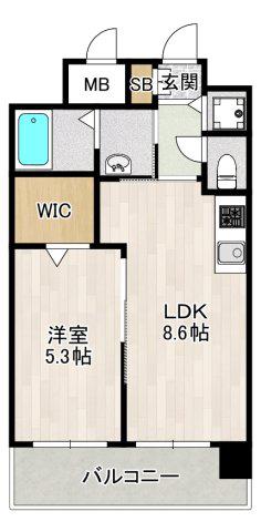 ふぁみゆ新金岡(1LDK/7階)の間取り写真