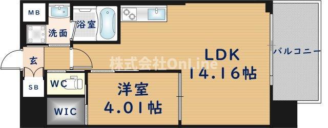 プレジオ永和ASIAN(1LDK/9階)の間取り写真