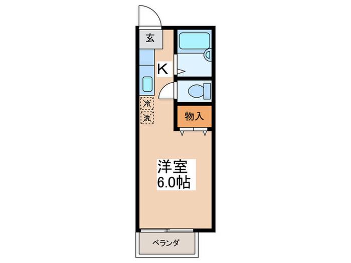メゾンフローラ(1K/1階)の間取り写真