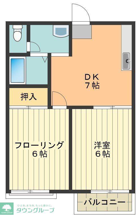 グランデュール松原(2DK/1階)の間取り写真