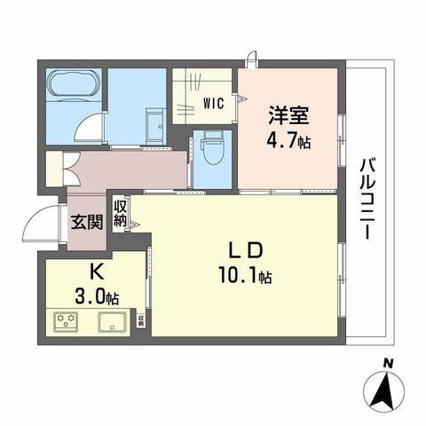 シャーメゾン別府駅前(2K/2階)の間取り写真