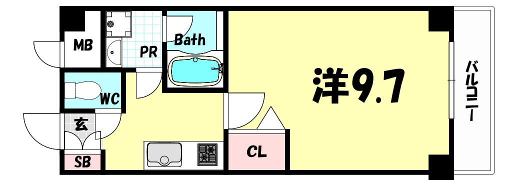VILLA MARIAⅡ(1K/4階)の間取り写真
