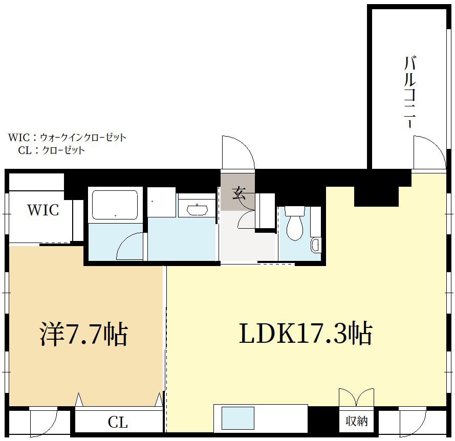 プランドール神宮丸太町(1LDK/5階)の間取り写真
