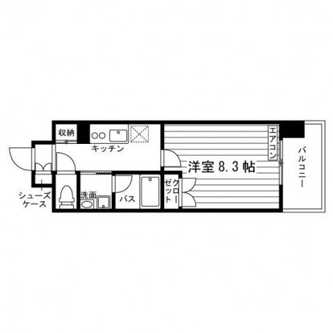 ララステージ熱田(1K/8階)の間取り写真