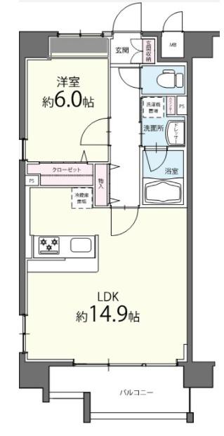 アルページュ(1LDK/7階)の間取り写真
