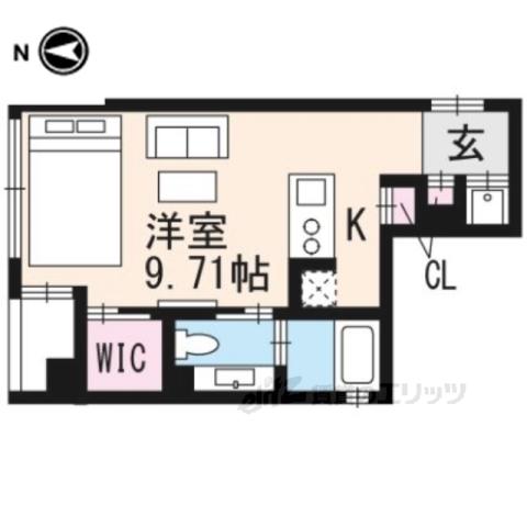 COTO GLANCE 御所北(ワンルーム/2階)の間取り写真