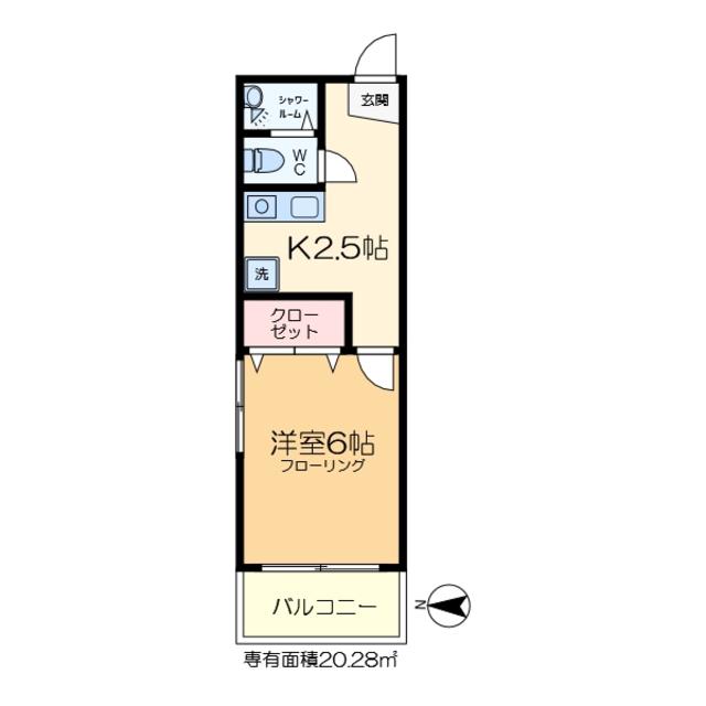 渡辺ビル(1K/4階)の間取り写真
