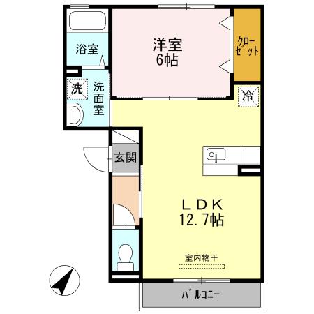 ローテローゼ大塚(1LDK/2階)の間取り写真
