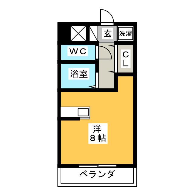 サリナス高宮壱番館(ワンルーム/8階)の間取り写真