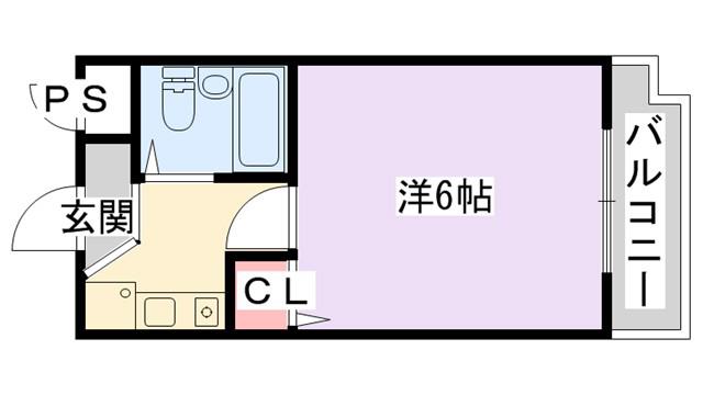 カサベルディ住道(1K/5階)の間取り写真
