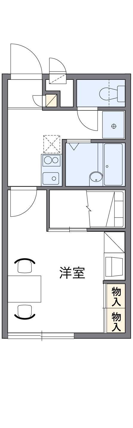 レオパレスフォレーゼ別府(1K/2階)の間取り写真