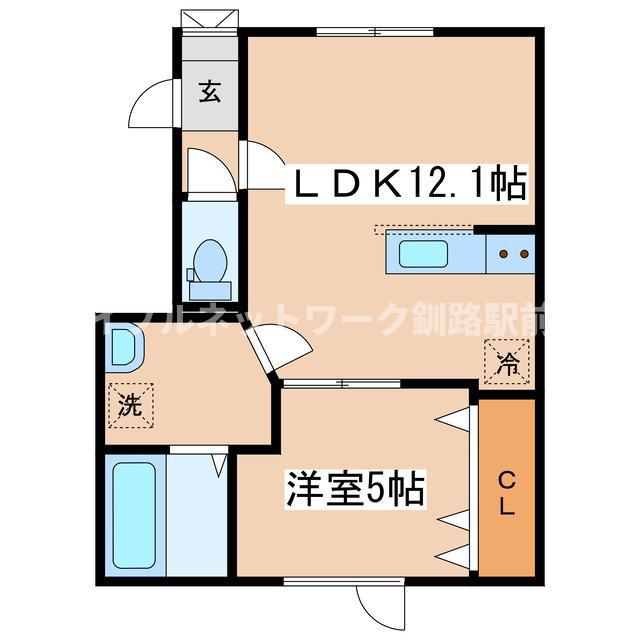 アン・エルム2(1LDK/2階)の間取り写真