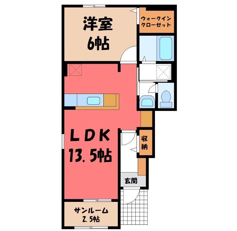 シャイニング I(1LDK/1階)の間取り写真