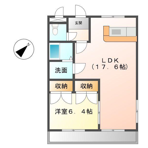 クラージュ(1LDK/1階)の間取り写真