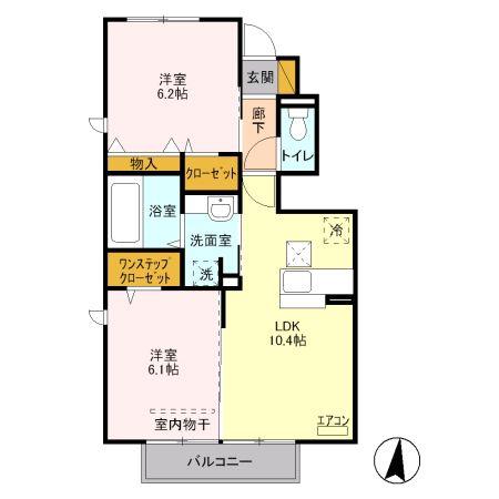 メゾンミヤビ(2LDK/1階)の間取り写真