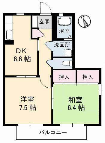 フォレストハイツ(2DK/2階)の間取り写真