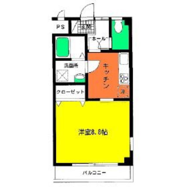 アニヴェルセル(1DK/2階)の間取り写真