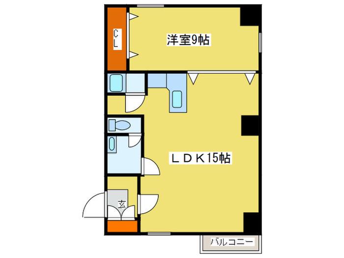 ターミナルハイツ円山(1LDK/3階)の間取り写真