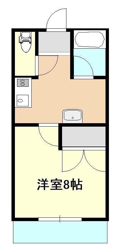 アグリフォーリオ天神(1K/2階)の間取り写真